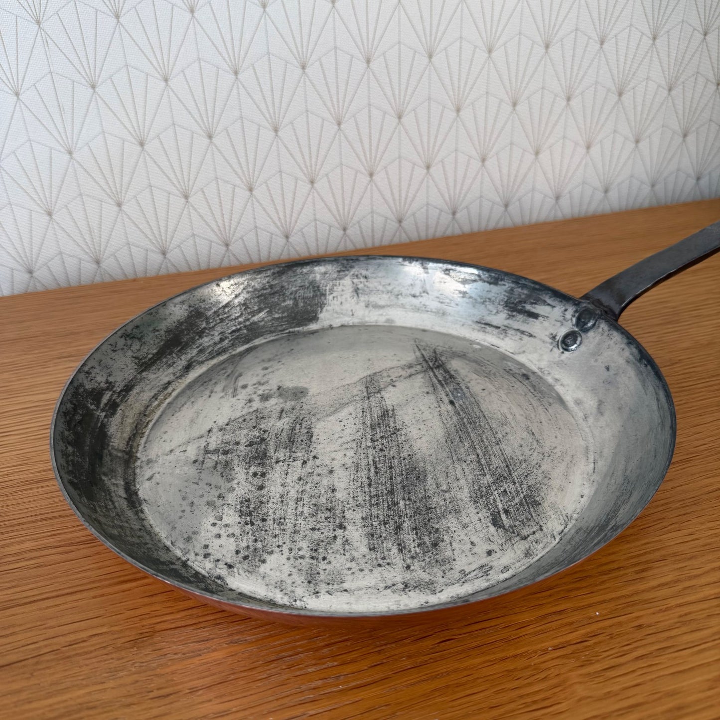 Professional French Copper Pan Villedieu Tin Lined 30cm Vintage 0505263 Unbranded
