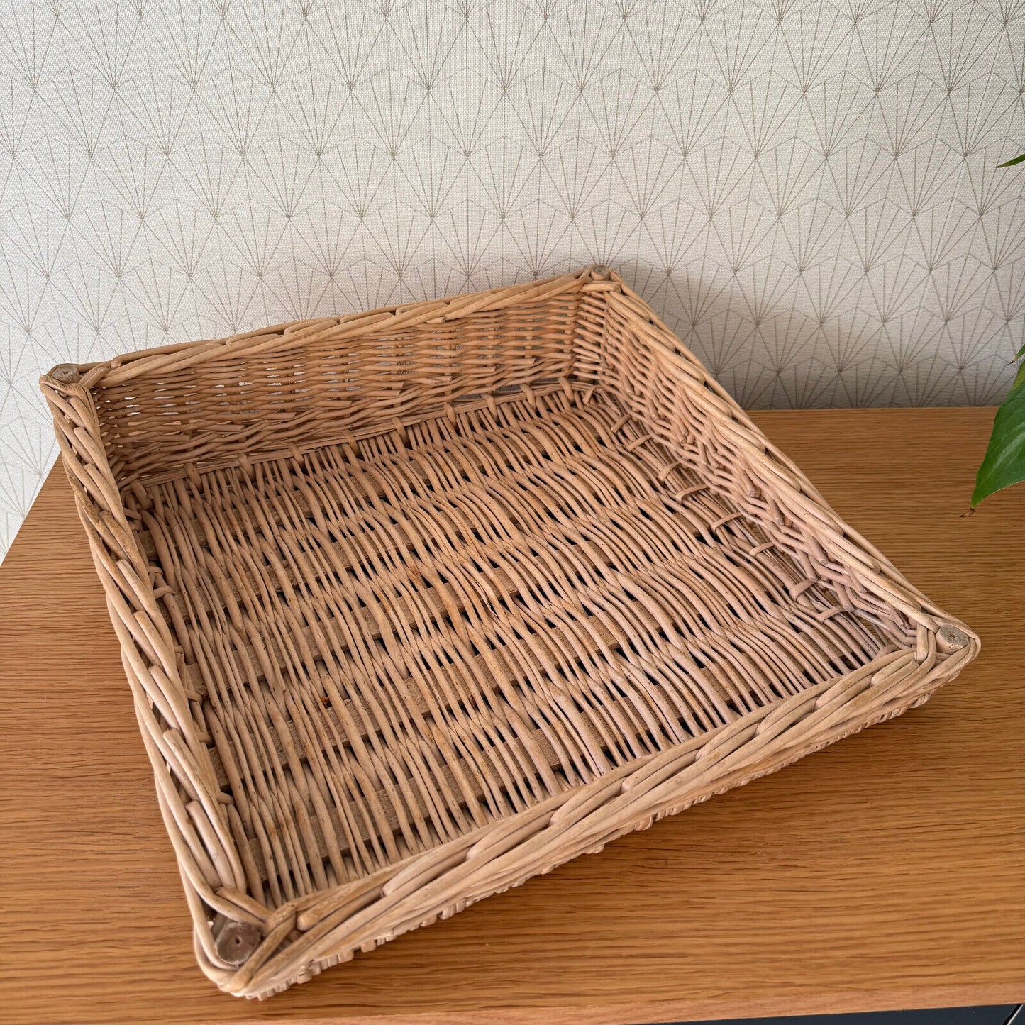 Vintage French Wicker Basket Vintage rattan bakery display bread 0211245 - Fleamarketfrance