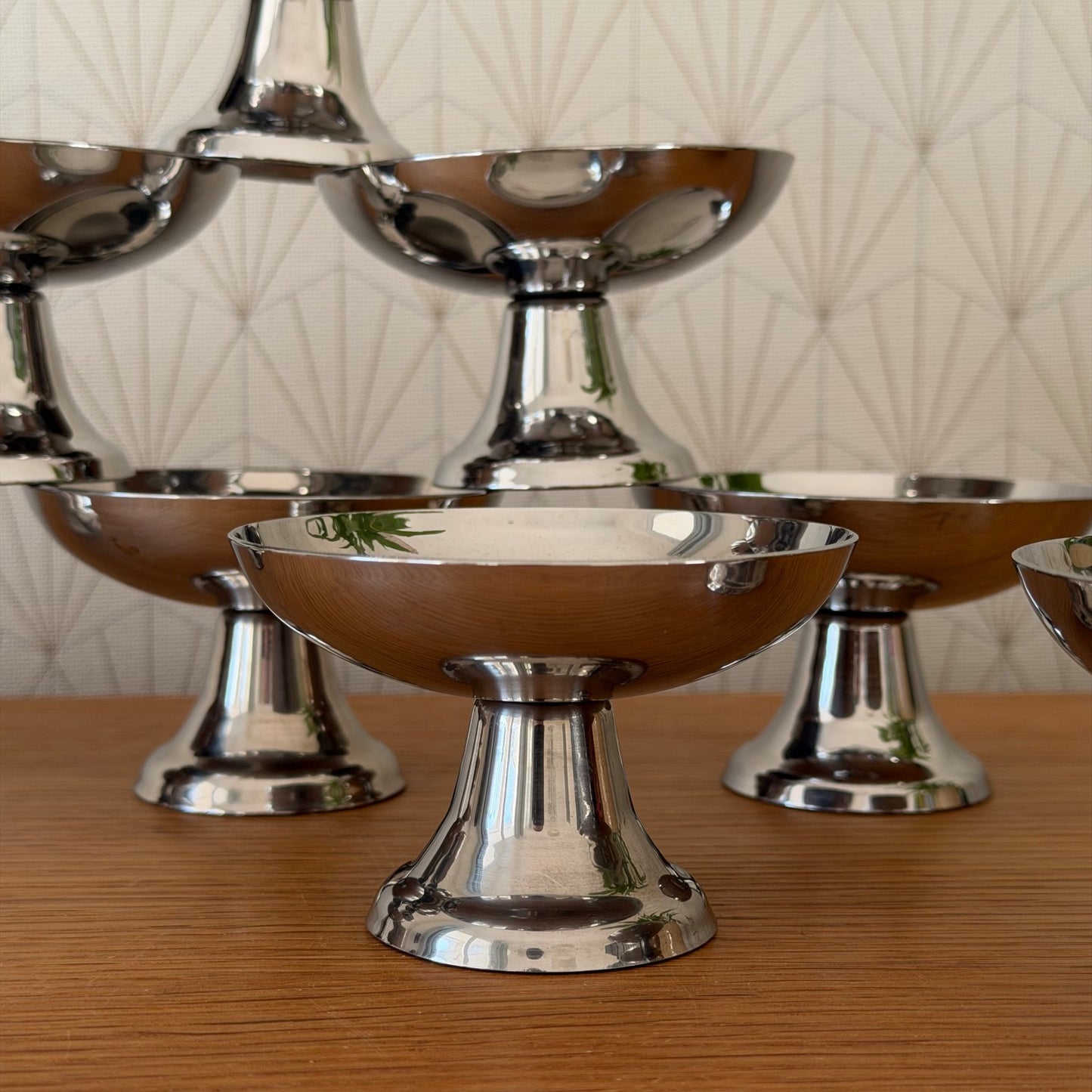Set Of 12 Vintage Inox European Stainless Goblet Ice Cream Cup 0101265 Stainless