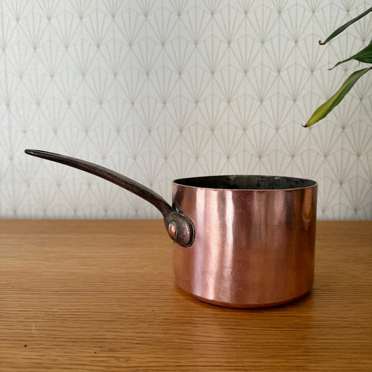 Antique French Copper Saucepan Dovetailed Iron Handle 12cm 12062421 Unbranded