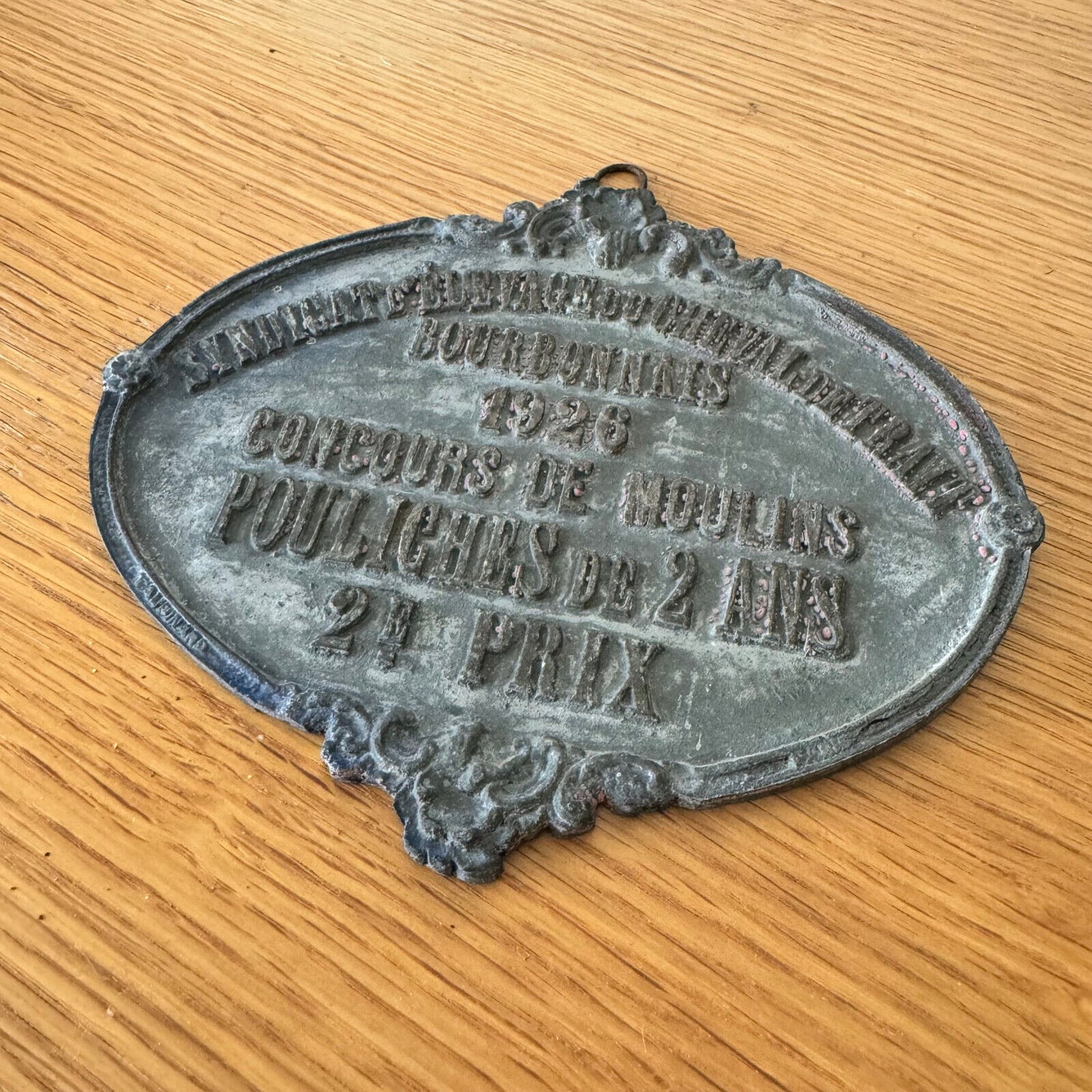 FRENCH VINTAGE AGRICULTURE PLAQUE TROPHY AWARD ANIMALS PRIZE SIGN 1926 1906247 - Fleamarketfrance