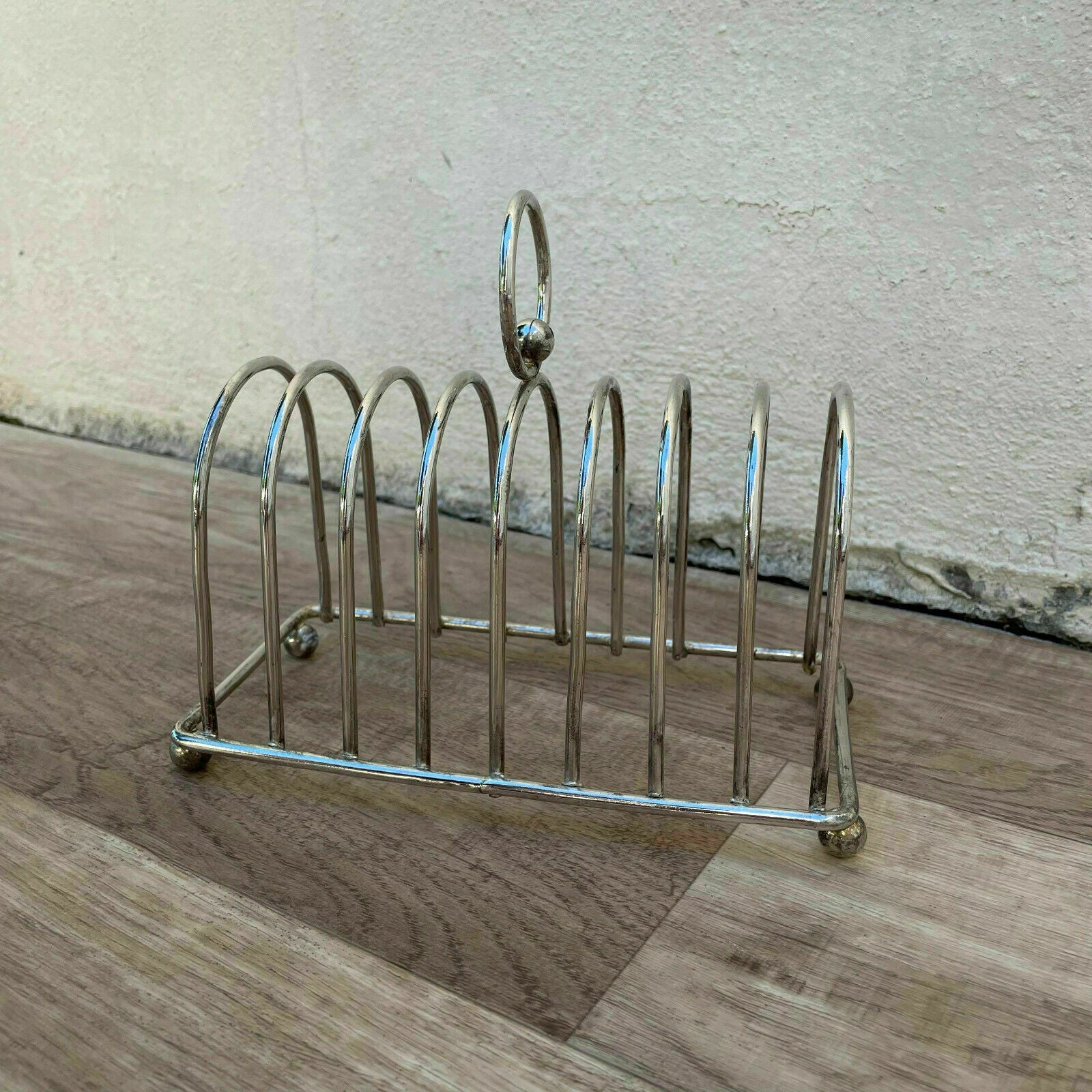 French Toast Rack Vintage Silver Plated Mid Century 1950s Wire 0607218 Fleamarketfrance