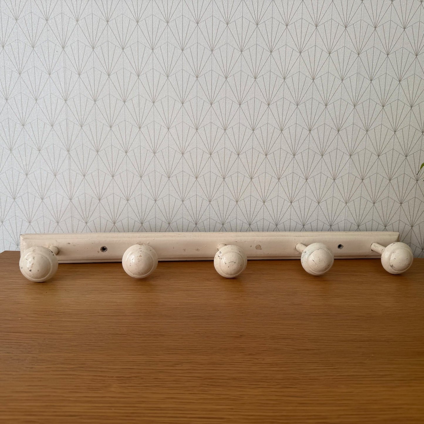 French Vintage Wood Wall Coat Rack 5 Pegs Hat Hook Hanger 16062618