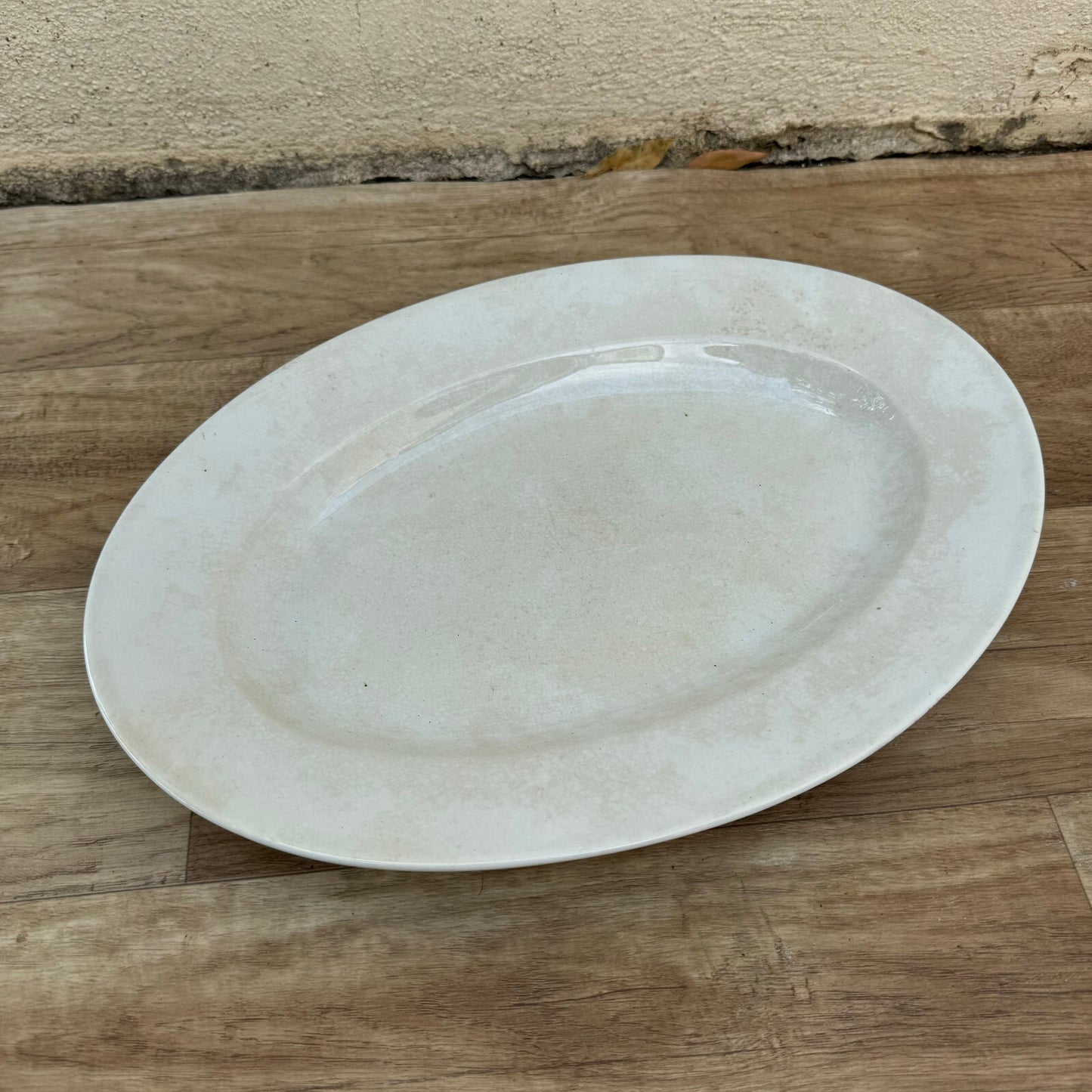 French Luneville Ironstone Platter Oval White Serving Dish 14.75" 2908241 Lunéville