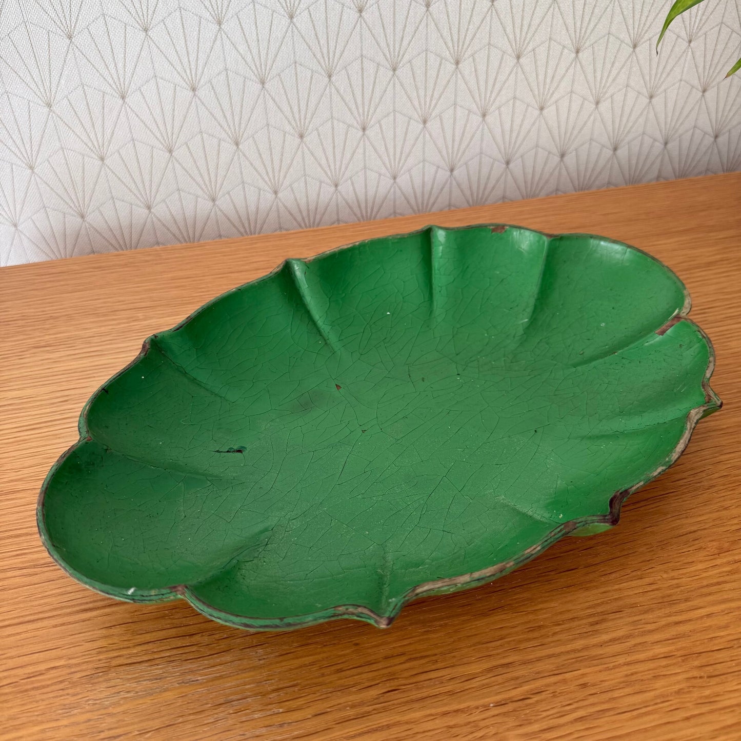 VINTAGE FRENCH BREAD FRUITS BASKET LEAF WOOD 19062511 Antique