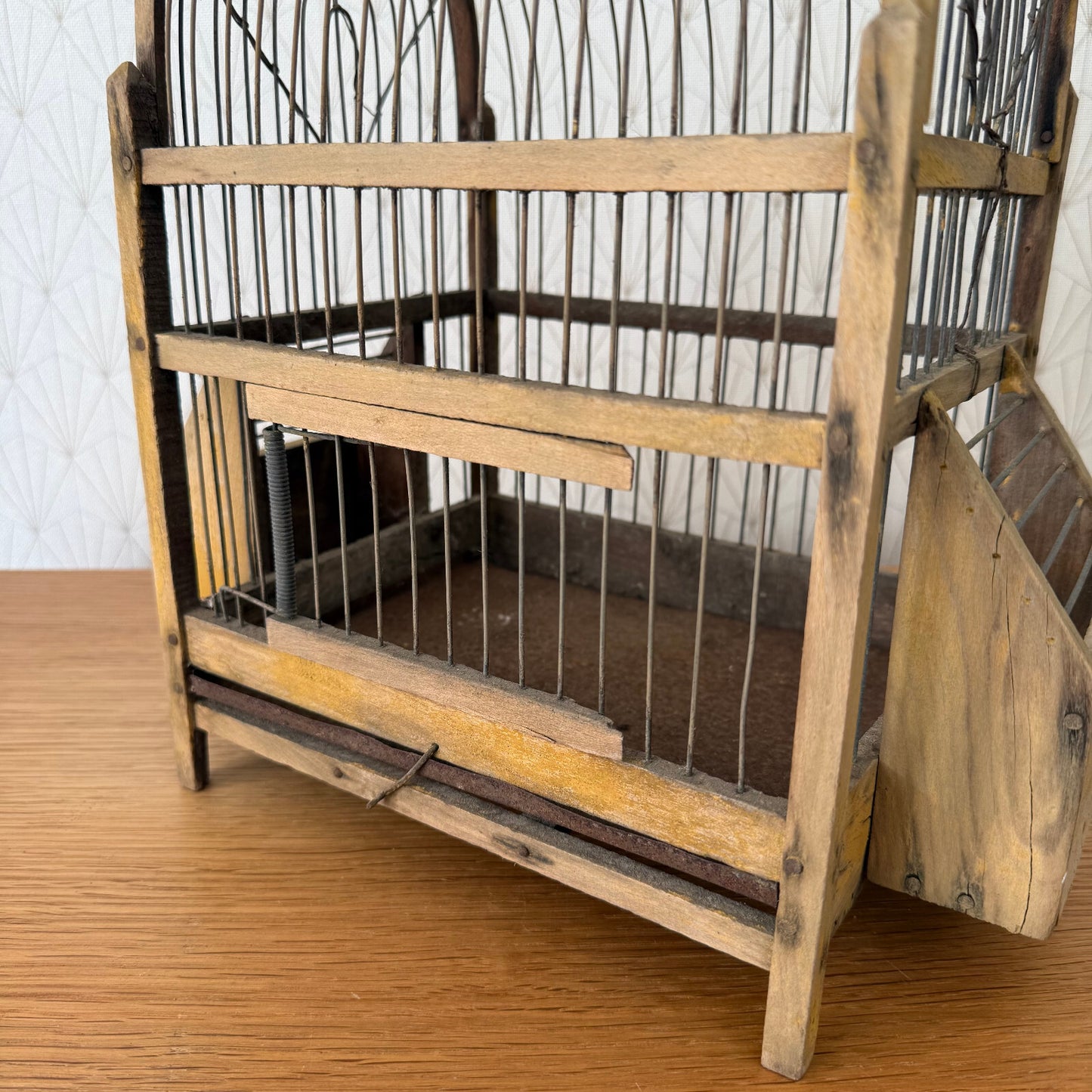 Vintage French Style Bird House Cage Wood Wire Metal Decorative 1206258 Bird