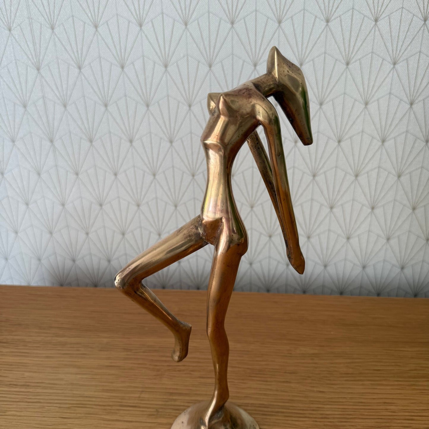 Vintage Art Deco Brass Figurine Nude Woman Sculpture 12.5" French 12062518 Unbranded