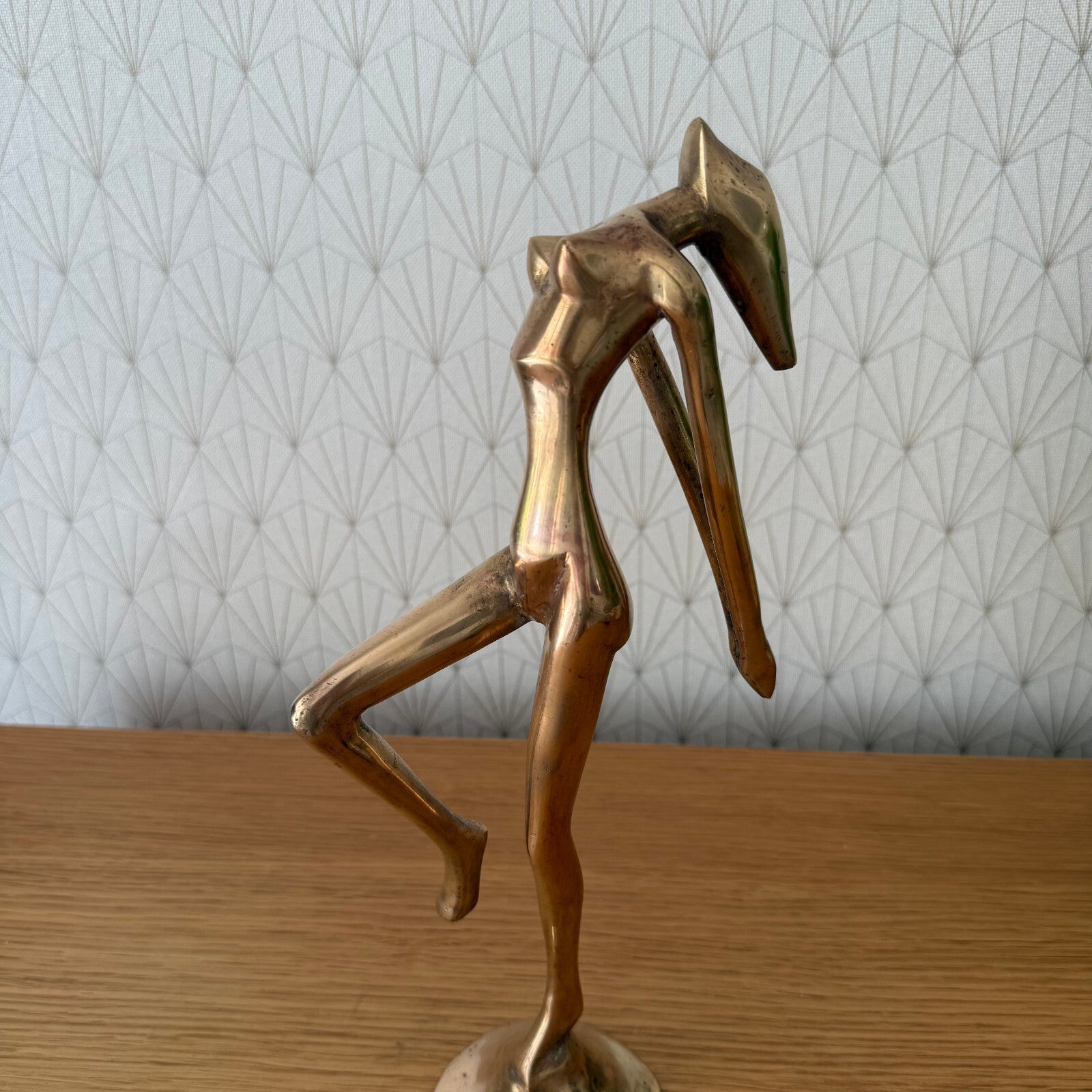 Vintage Art Deco Brass Figurine Nude Woman Sculpture 12.5" French 12062518 Unbranded