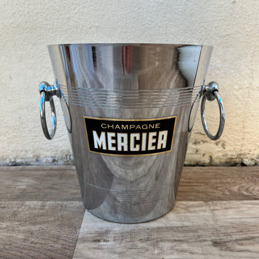 Vintage French Champagne Bucket MERCIER Chrome Ice Cooler 1970s 20072220 Unbranded