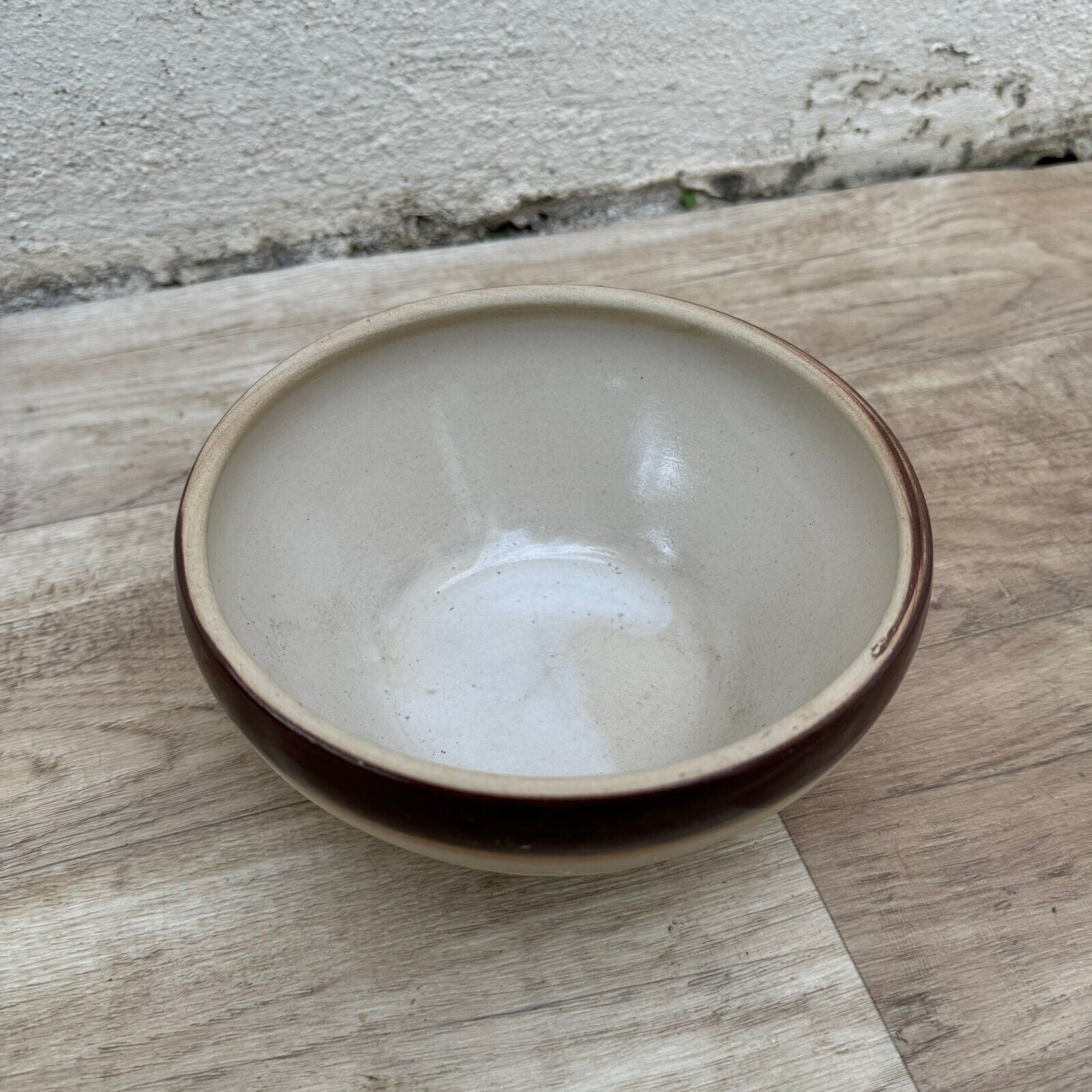 VINTAGE FRENCH STONEWARE SALAD MIXING BOWL 6 3/4" DIGOIN 1909248 - Fleamarketfrance