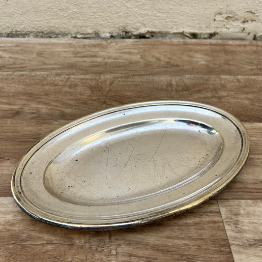 French Vintage brasserie silverplate Serving Tray ovale 10 1/2" 07122210 - Fleamarketfrance