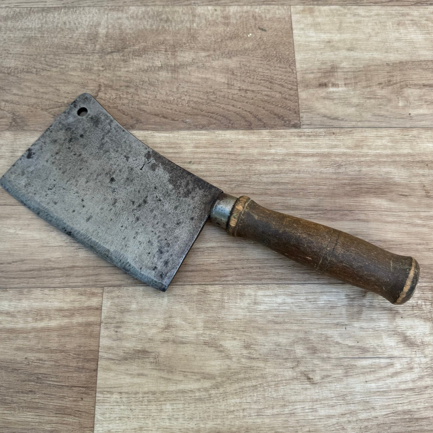 French Butcher Cleaver Vintage Kitchen Knife Meat Chopper 11.5" 04082419 Unbranded