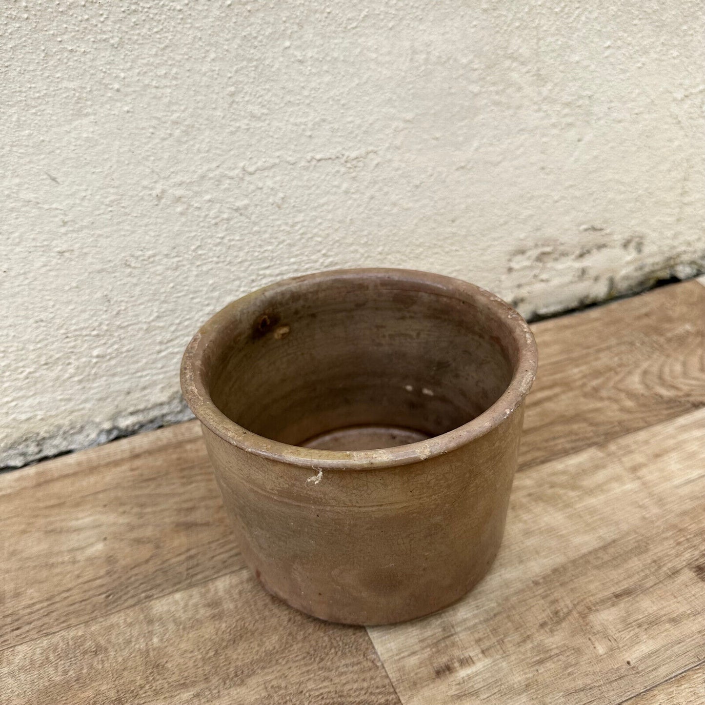 HANDMADE GLAZED BROWN ANTIQUE FRENCH CONFIT POT STONEWARE 12092410 - Fleamarketfrance