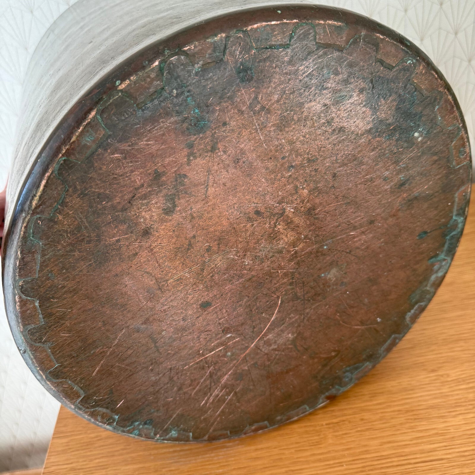 Antique French Copper Stock Pot Large Professional Cookware 15.75" 0112241 Fleamarketfrance