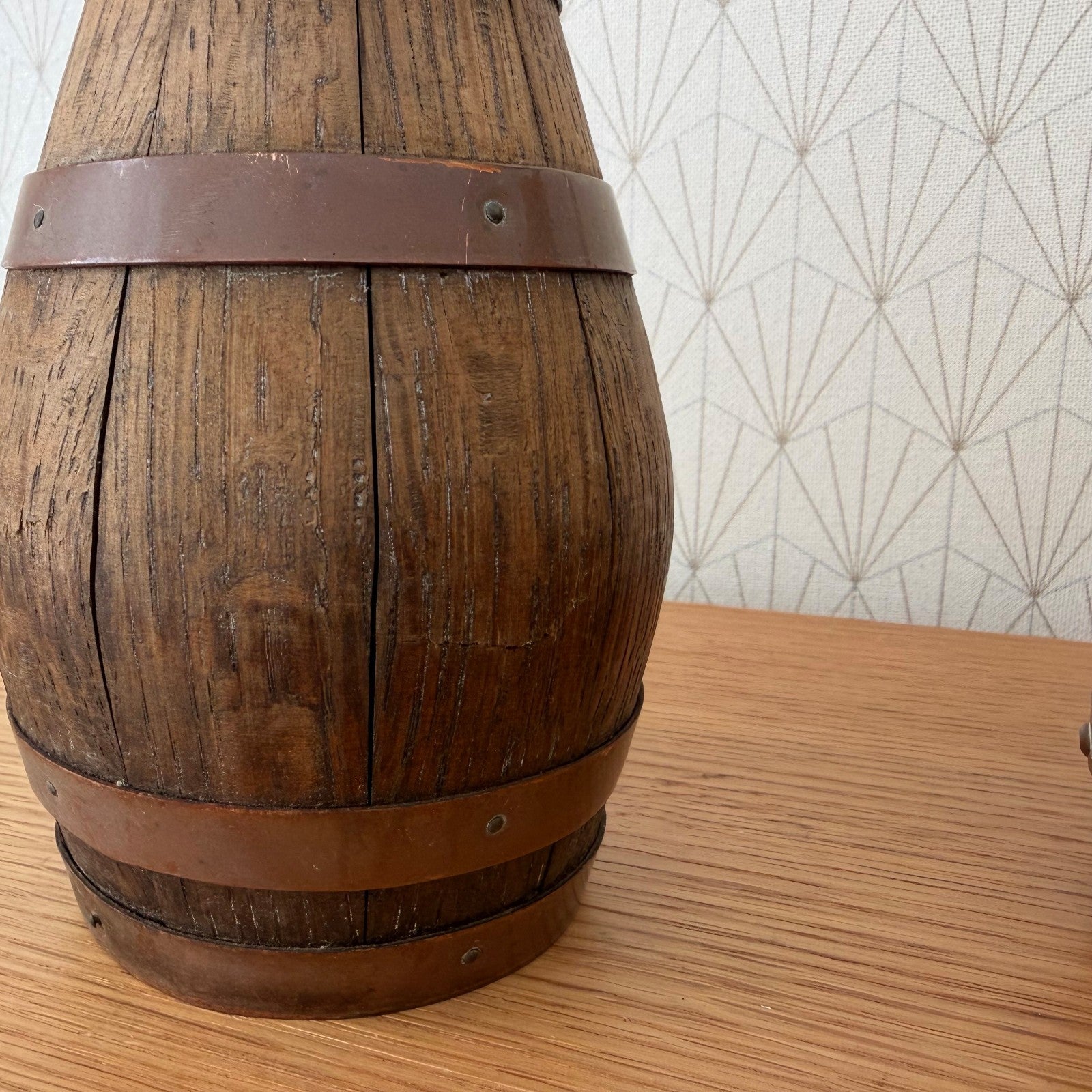 Antique French Wooden Wine Pitchers Staved Wood Metal Cider Jugs 0405261 Fleamarketfrance