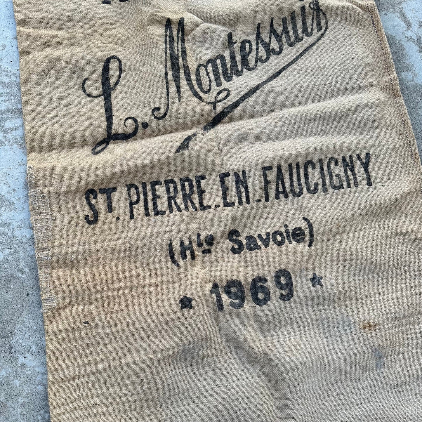 Vintage French Grain Cereal Flour Linen Bag 1710243 - Fleamarketfrance