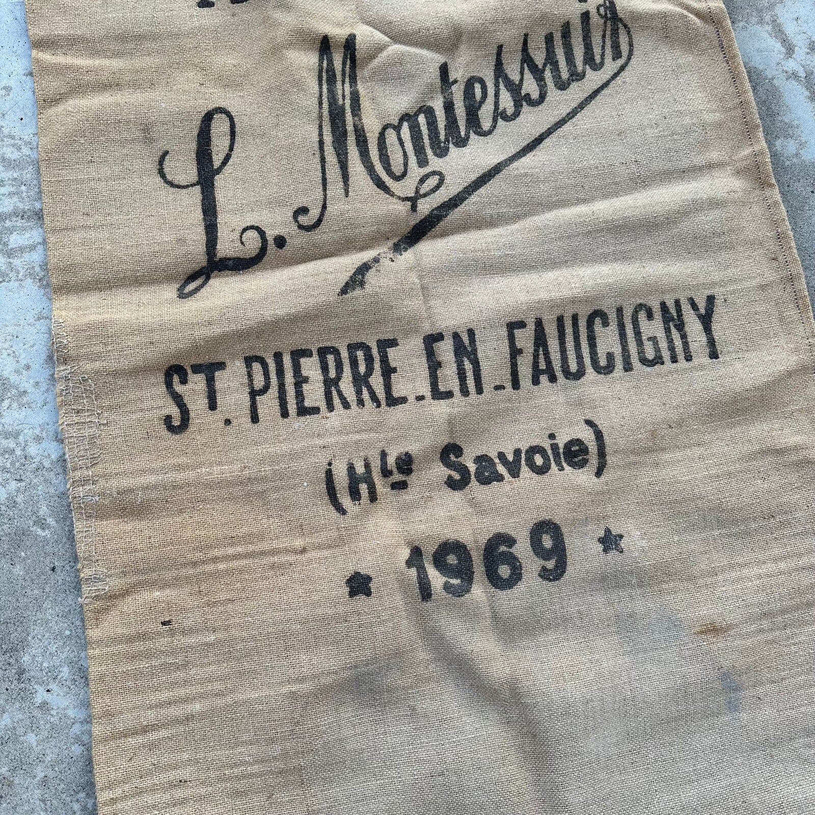 Vintage French Grain Cereal Flour Linen Bag 1710243 - Fleamarketfrance