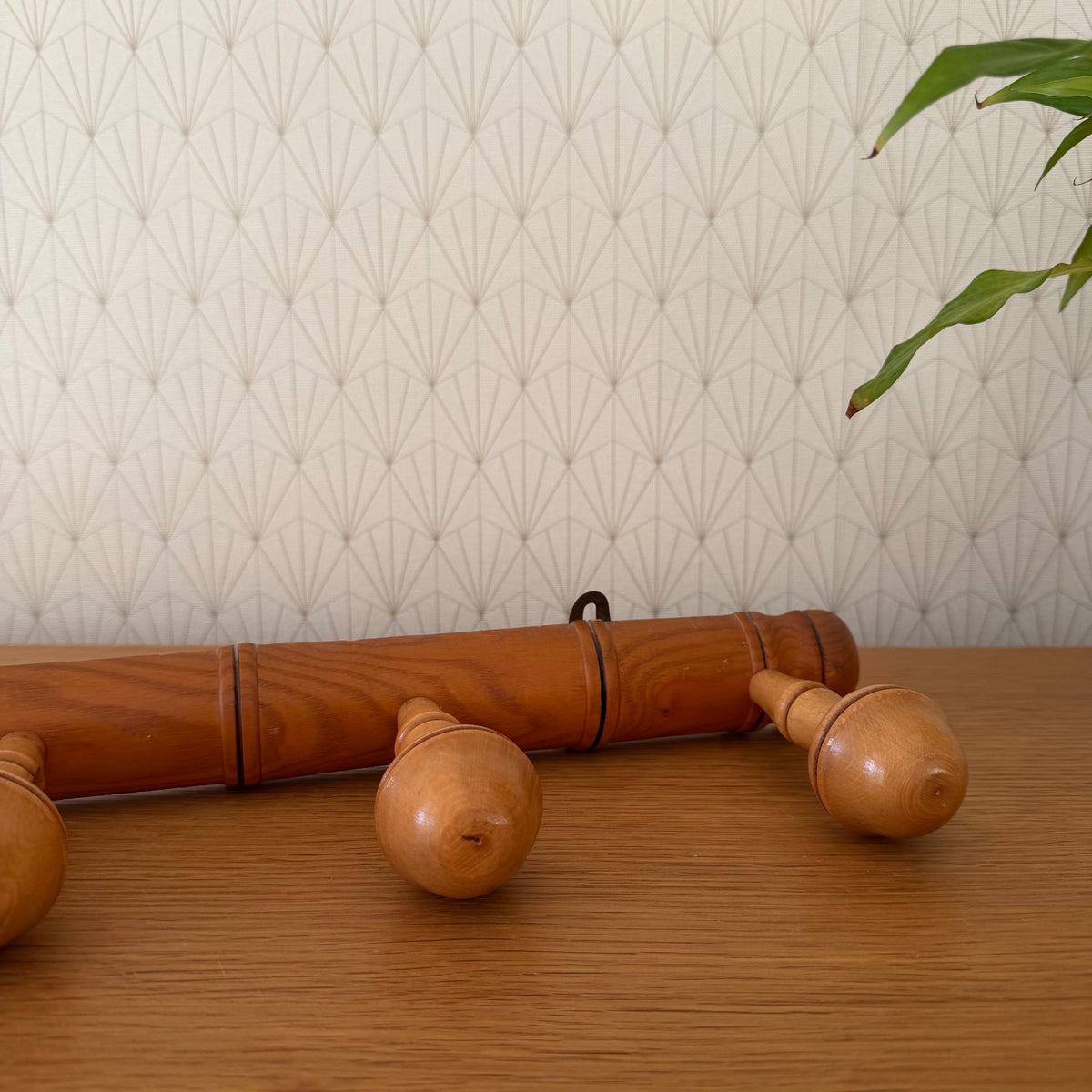 Vintage French Faux Bamboo Wall Coat Rack 4 Pegs Hat Hanger 1708261 Unbranded