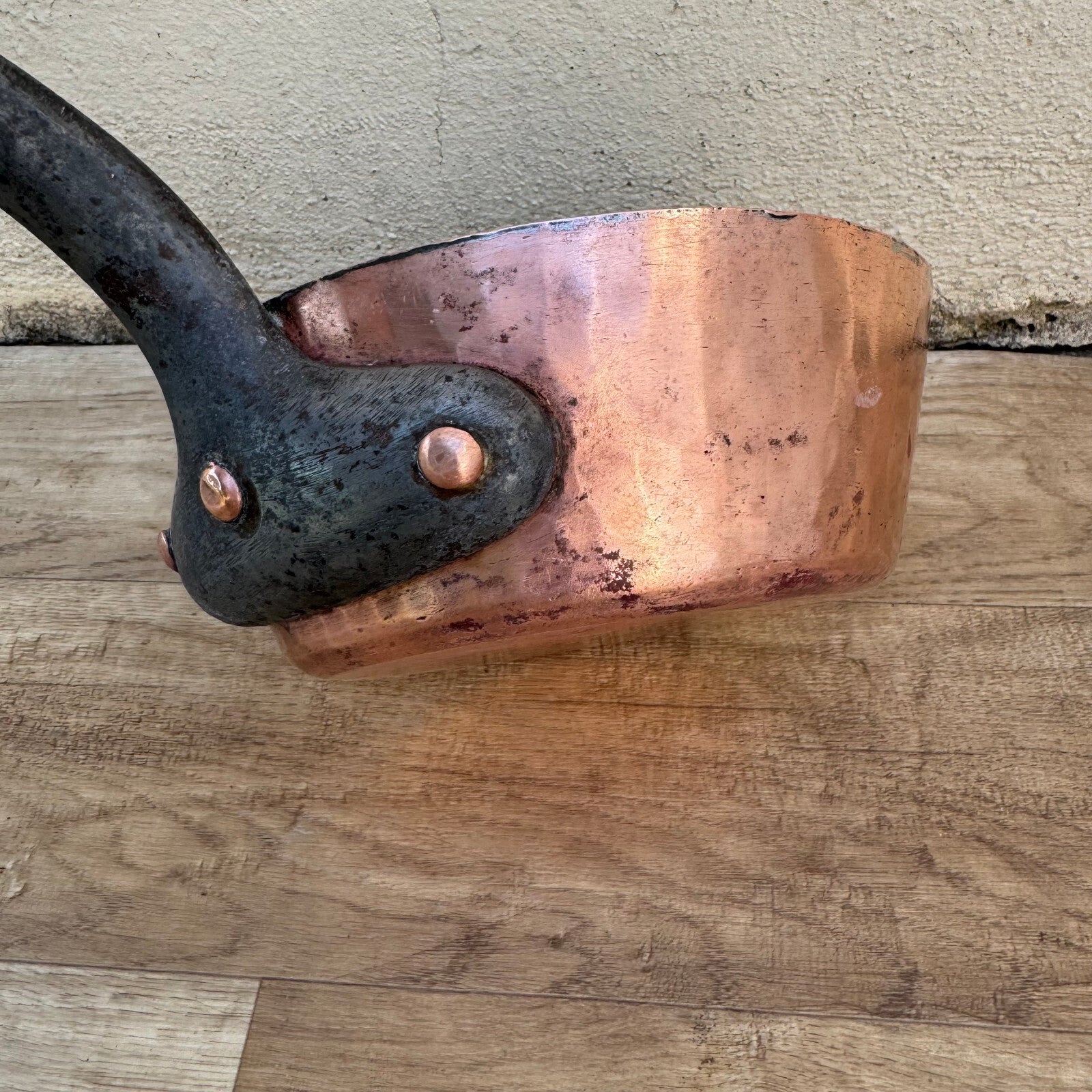 Antique French Copper Pan Tin Lined Windsor Style 19cm Restoration 2107242 Unbranded