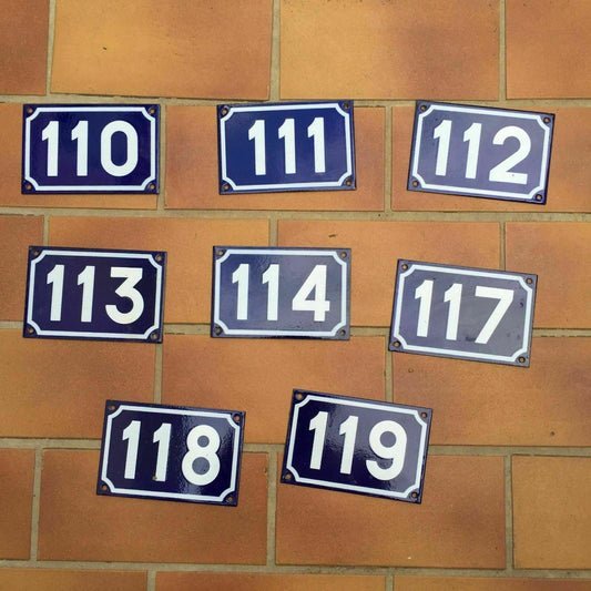 French Enamel House Numbers Blue White Vintage Street Door Signs 10x15cm Unbranded