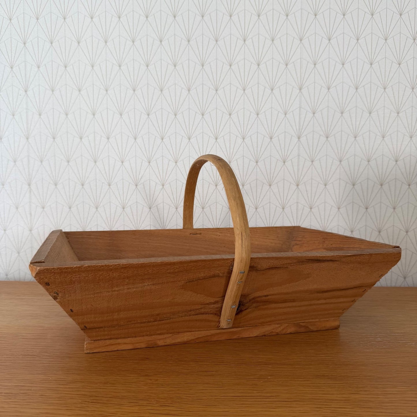 French Harvest Basket Vintage Wooden Market Gathering Trug Rustic 0302264 Fleamarketfrance