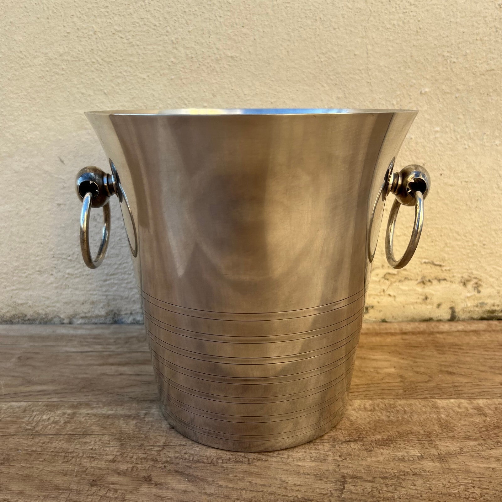 French Silver Ice Bucket Champagne Cooler Ring Handles Vintage 09032515 Fleamarketfrance