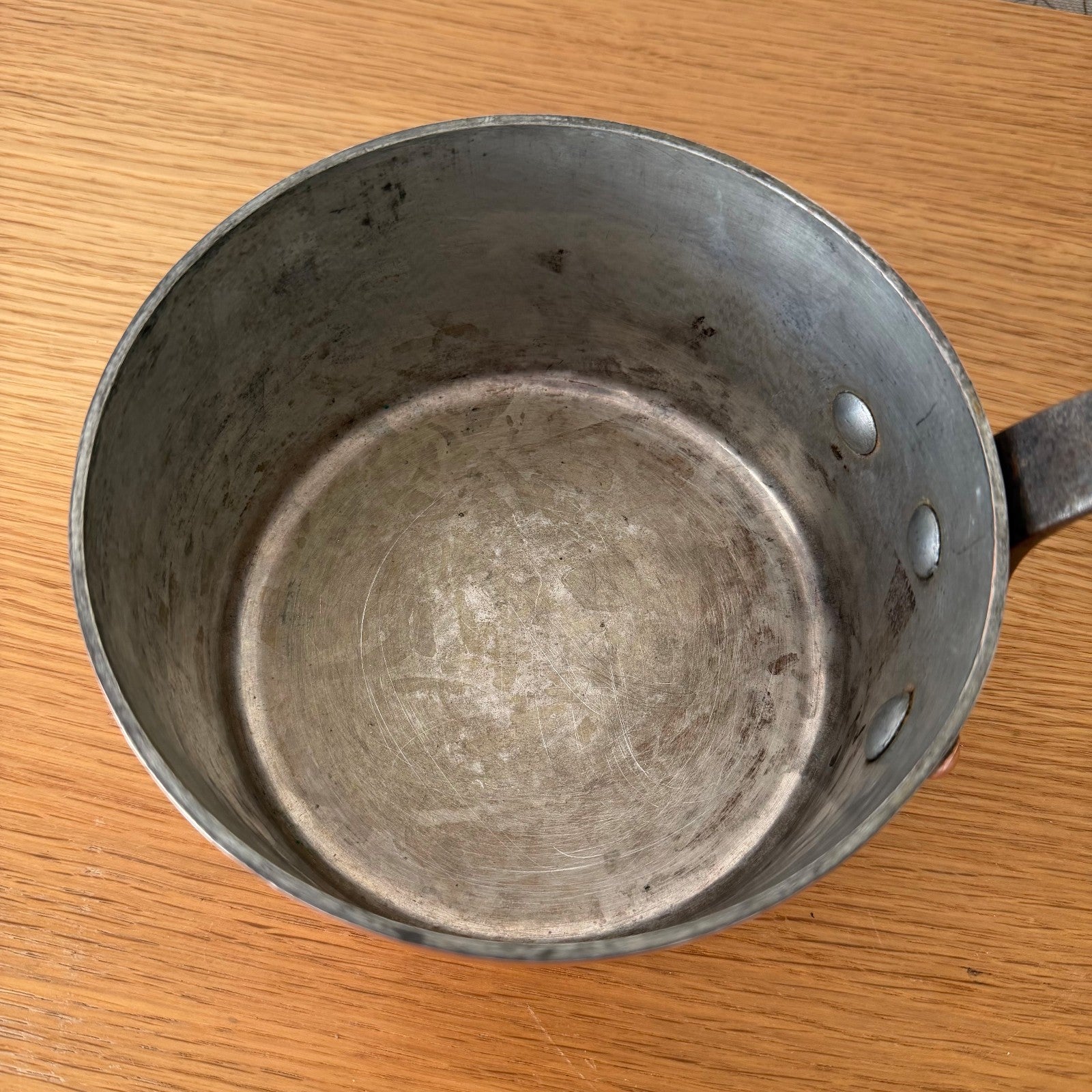 Vintage French E.Dehillerin Paris Hammered Copper Saucepan Tin Lined 1606263 Unbranded
