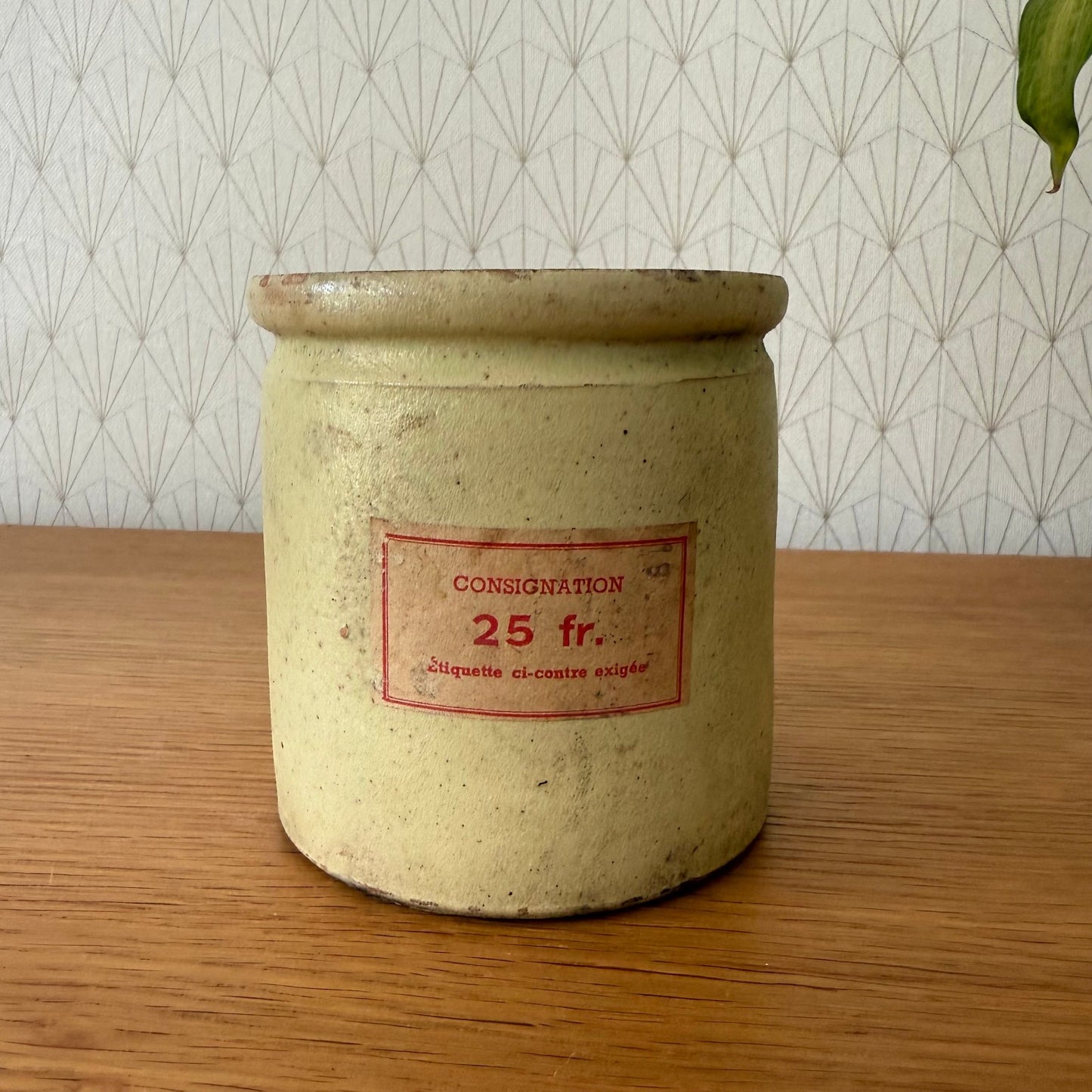 HANDMADE GLAZED YELLOW FRENCH CONFIT JAM POT SMALL STONEWARE 23072516
