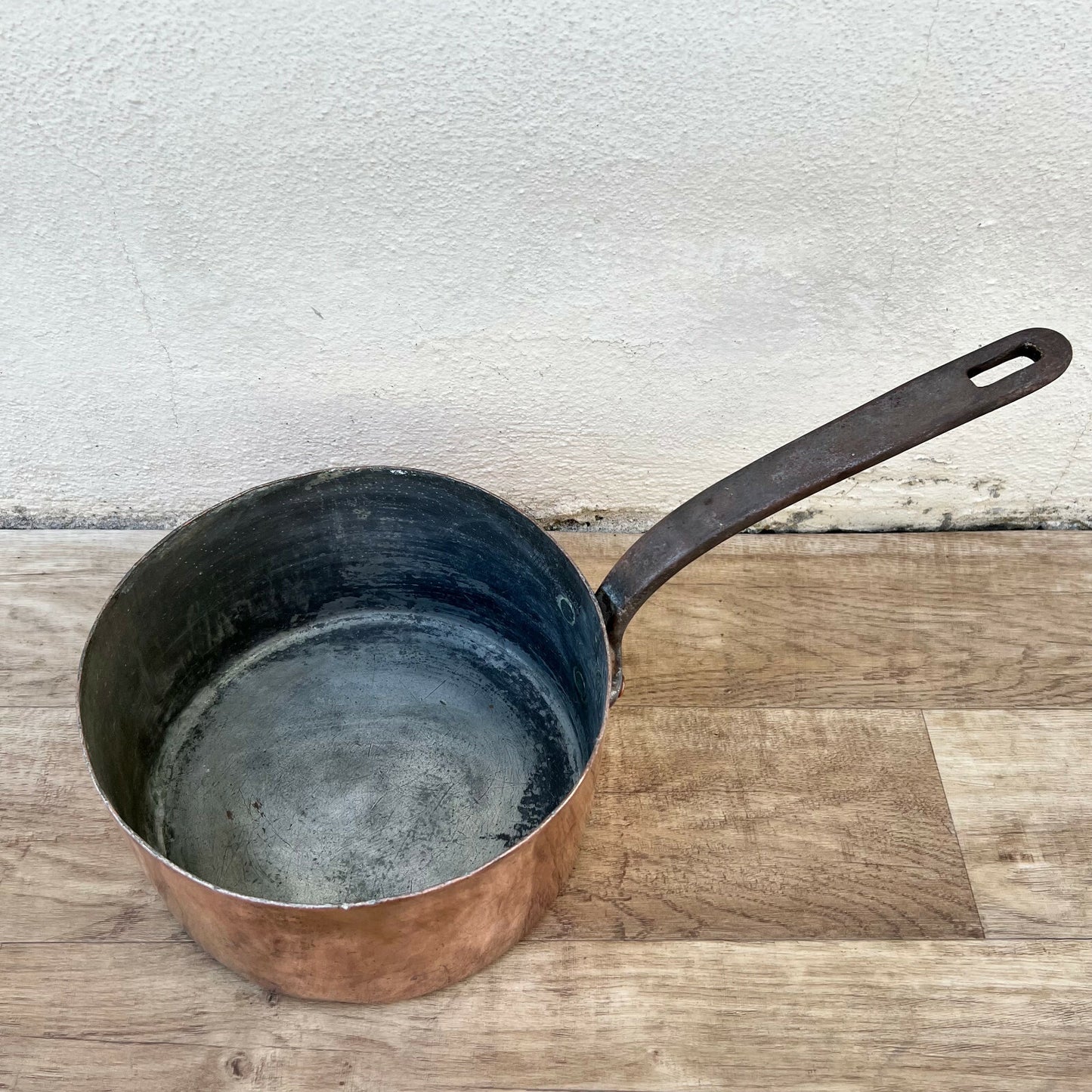 French Copper Saucepan Chef Stamped Iron Handle c1900 Tin Lined 0205224 Unbranded