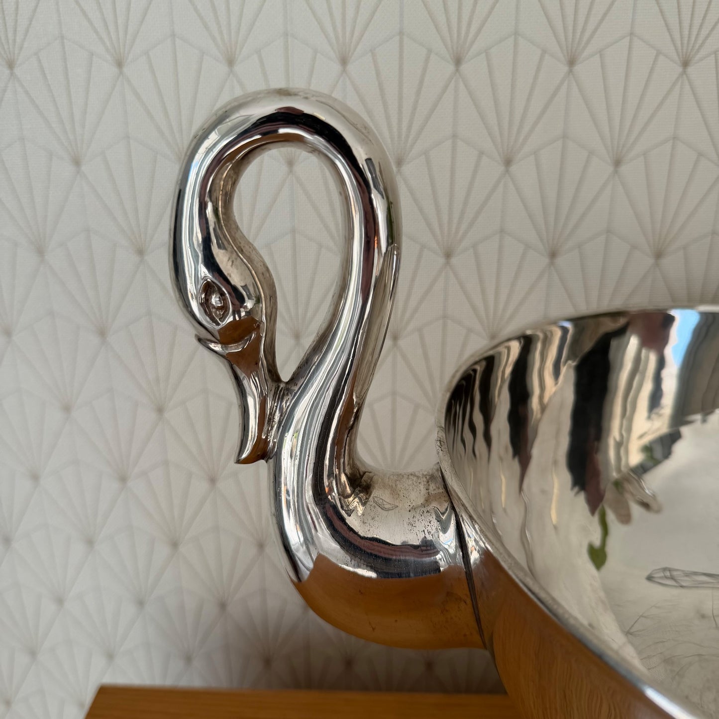 French Swan Champagne Bucket Silver Plated Ice Cooler Vintage 0202263 Fleamarketfrance
