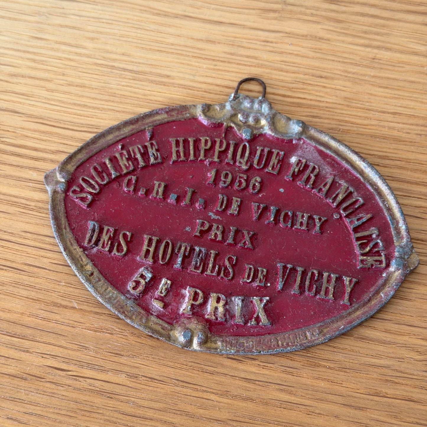 French Horse Award Medal Trophy Plaque Vichy 1956 Vintage 1212254 Fleamarketfrance : French vintage and antique decor