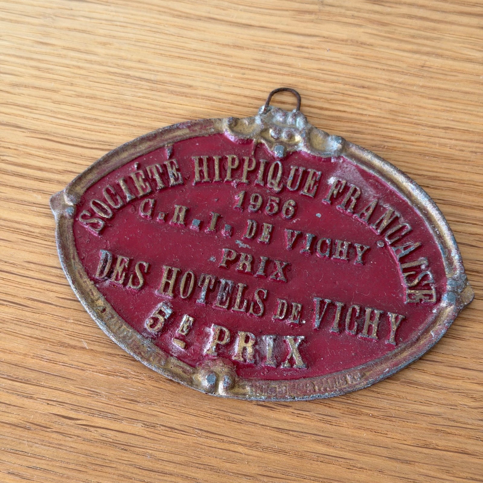 French Horse Award Medal Trophy Plaque Vichy 1956 Vintage 1212254 Fleamarketfrance : French vintage and antique decor