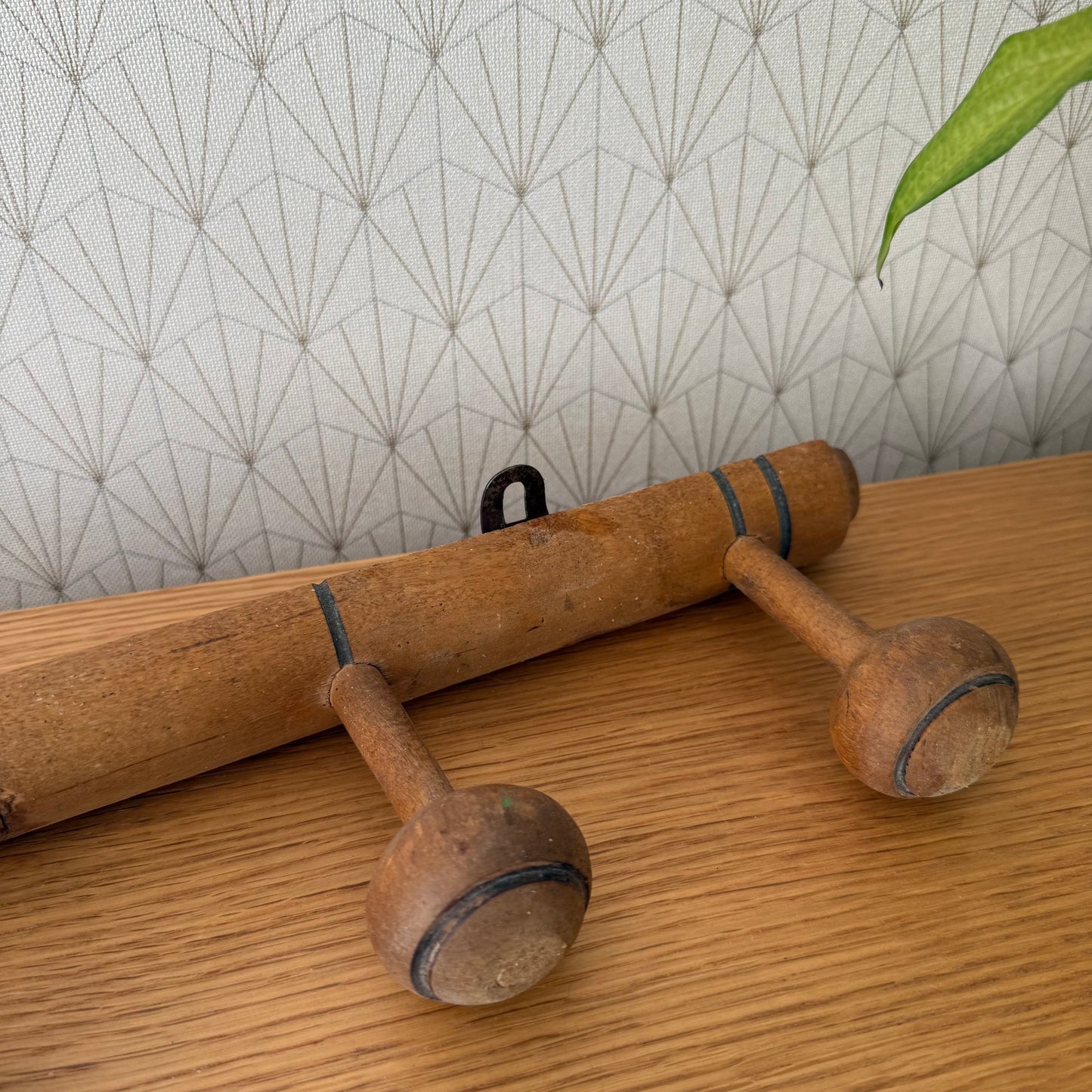 Antique Wooden French Coat Hook Hat 5 Pegs Hanger Faux Bamboo rack 0407253 Unbranded