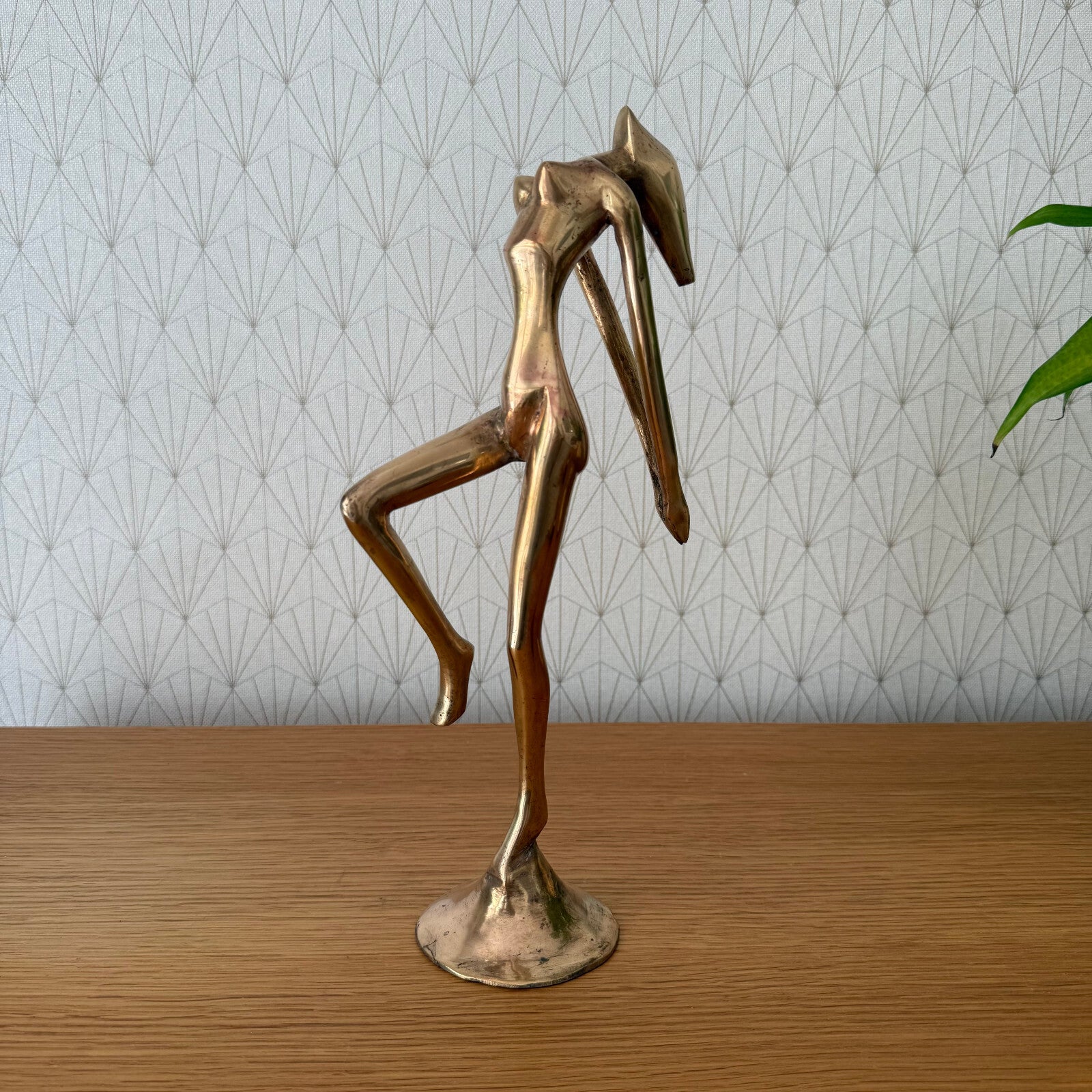 Vintage Art Deco Brass Figurine Nude Woman Sculpture 12.5" French 12062518 Unbranded