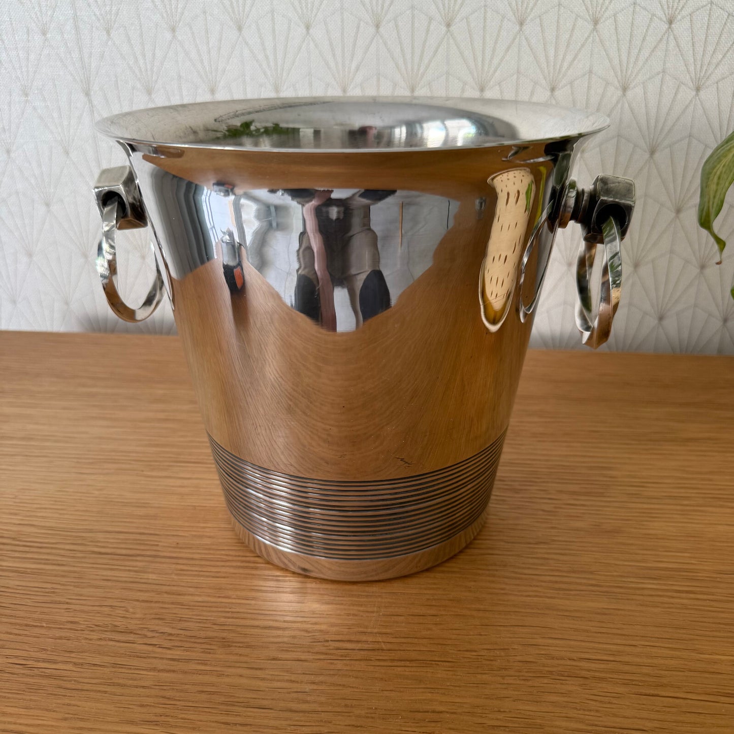 Vintage French Silverplate Champagne Bucket Wine Cooler Ring Handles 2205258 Fleamarketfrance