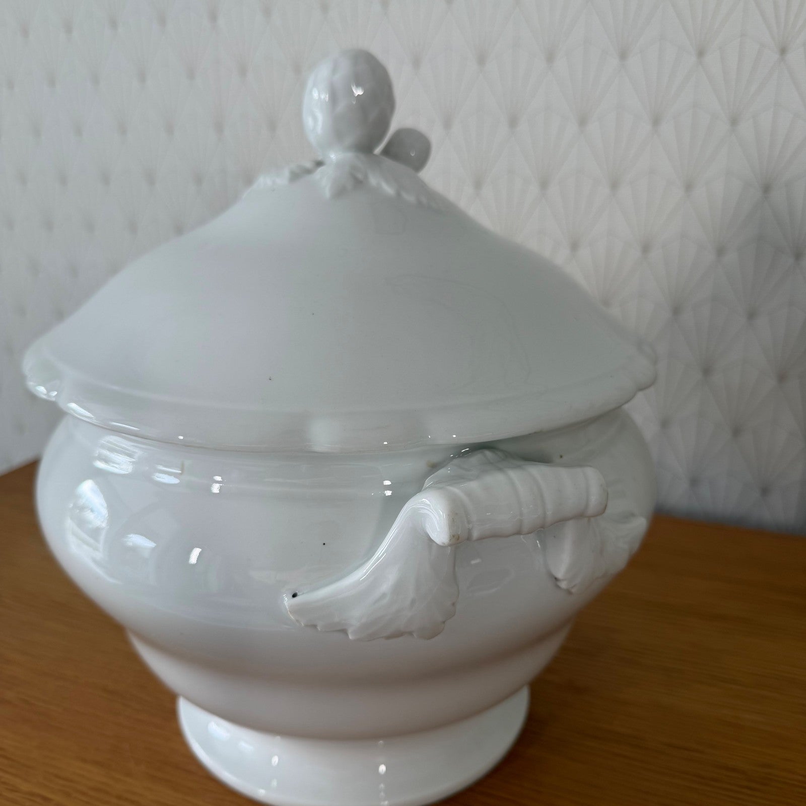 French White Tureen Vintage Ceramic Soup Bowl Lidded Serving Dish 2502261 Fleamarketfrance