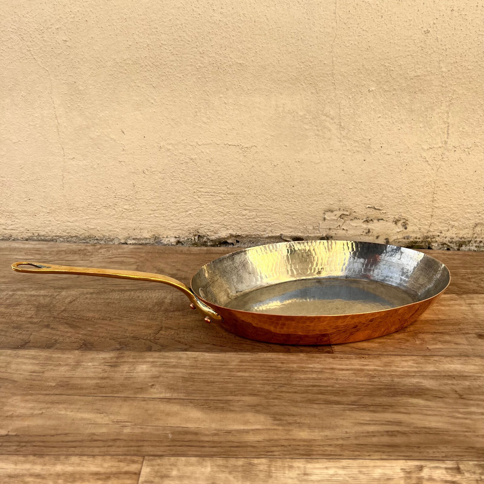 French Copper Pan Villedieu Frying Pan 28cm Tin Lined Vintage 2811227 Fleamarketfrance