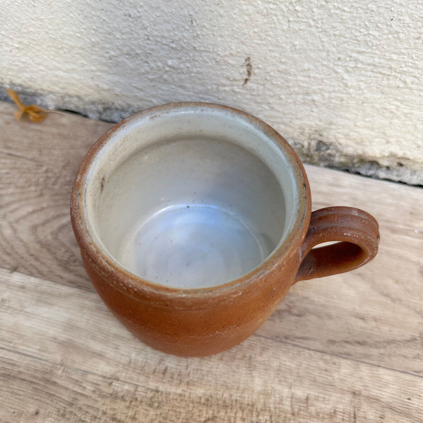 FRENCH VINTAGE confit jug mug cup glazed brown 01112321 - Fleamarketfrance