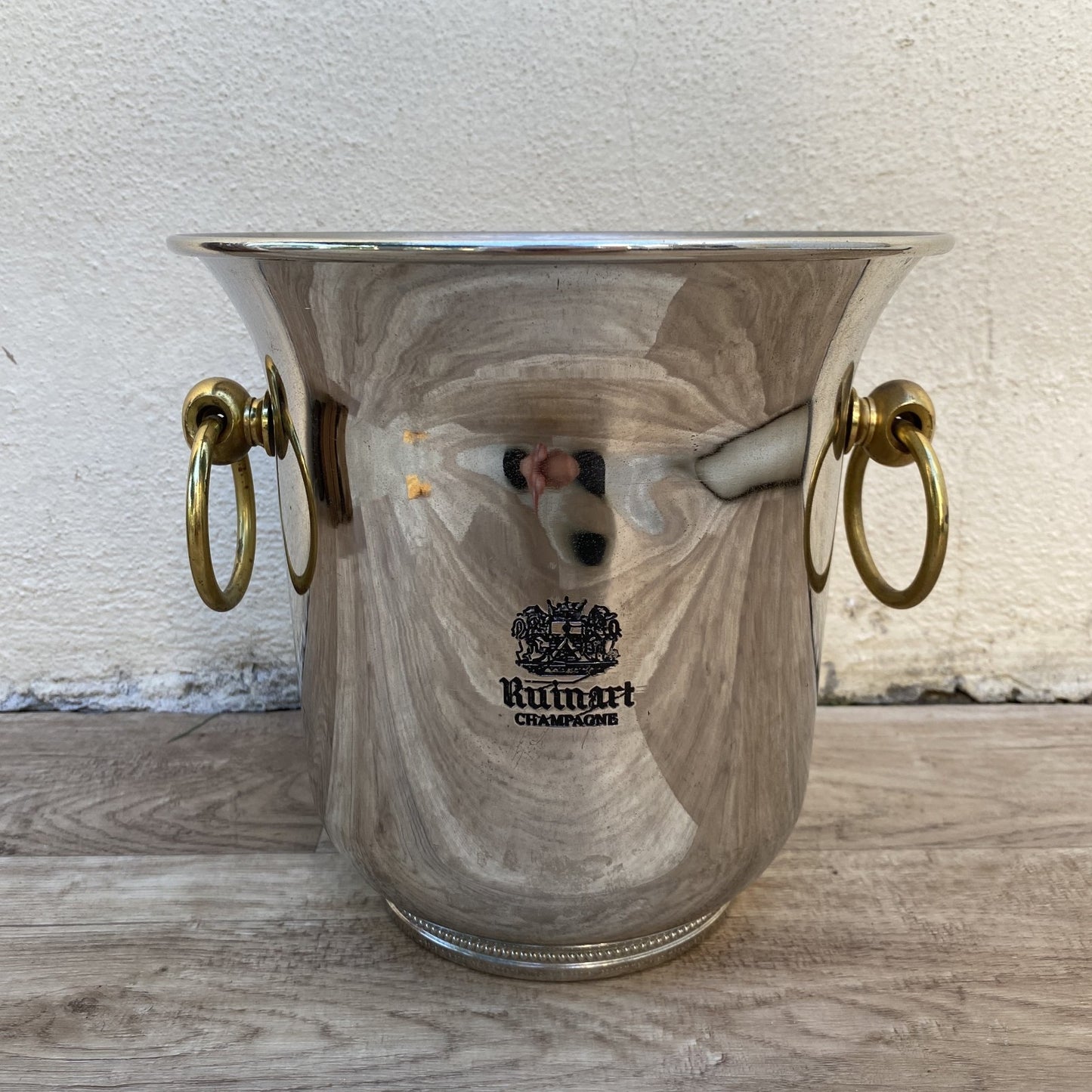 French Silver Plated Ruinart Champagne Ice Bucket Ring Handles 0407269 Unbranded