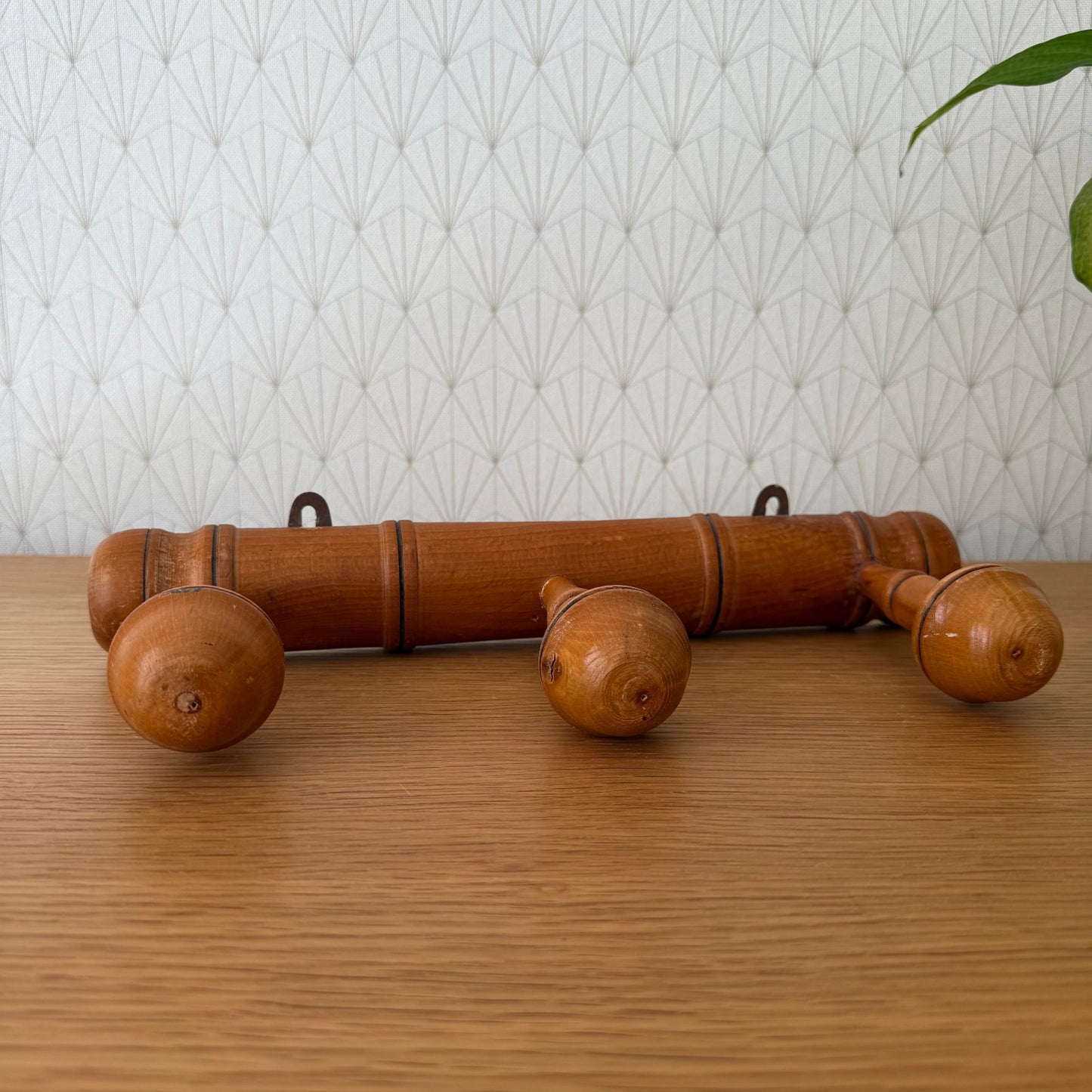 Antique Wooden French Coat Hook Hat 3 Pegs Hanger Faux Bamboo rack 1807252 Unbranded