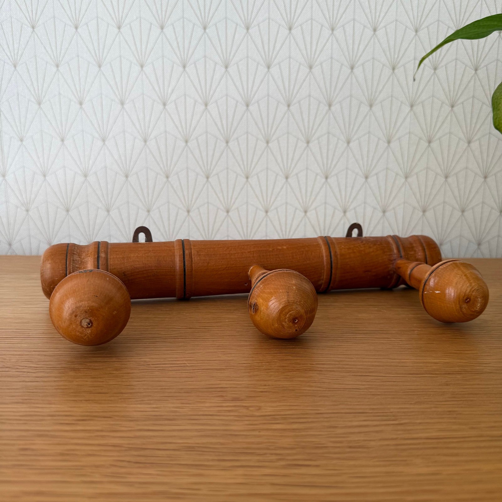 Antique Wooden French Coat Hook Hat 3 Pegs Hanger Faux Bamboo rack 1807252 Unbranded