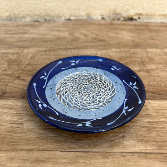 French Garlic Grater Ceramic Blue White Traditional Kitchen Pottery 0911231 Unmarked