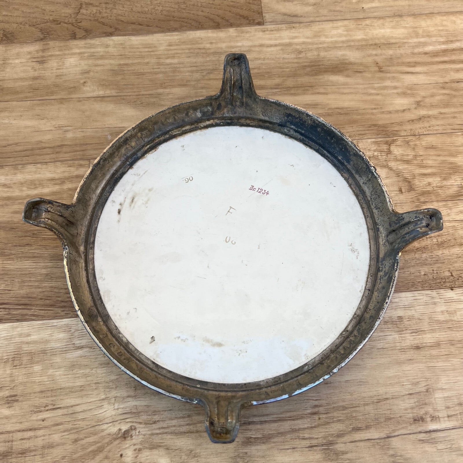 French Art Deco Trivet Porcelain Metal Floral Stand 1930s Vintage 2110223 Does Not Apply