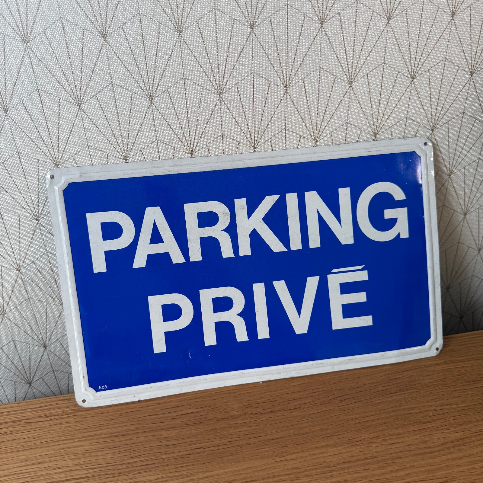 French Parking Sign Vintage Metal Prive Street Plaque Blue White 2212245 Fleamarketfrance