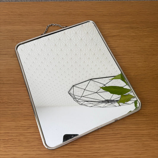 Vintage French metal bathroom Wall Hanging MIRROR 0807256