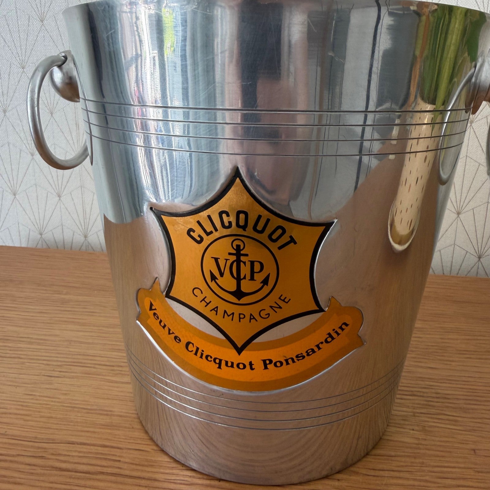 Veuve Clicquot Champagne Bucket Silver Metal Ice Wine Cooler French 2505267 Fleamarketfrance