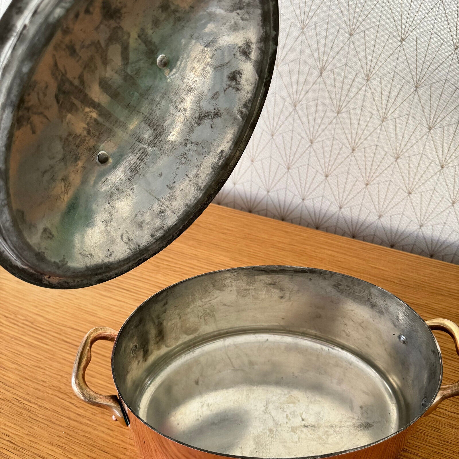 Vintage French stock pot Vtg Copper Cookware made in france 6 1/2" 15062422 - Fleamarketfrance