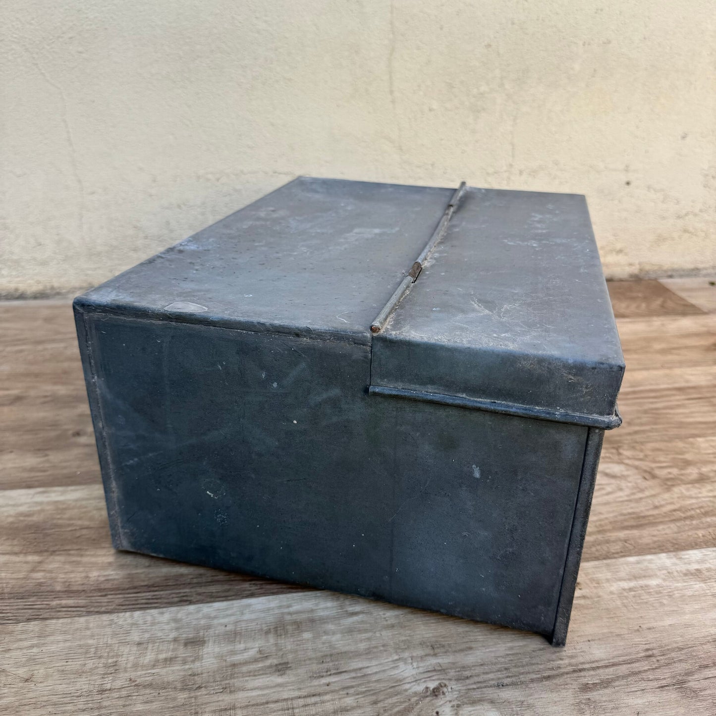Vintage French Toolbox 1950s Metal Galvanized Storage Box Case 1206245 Fleamarketfrance