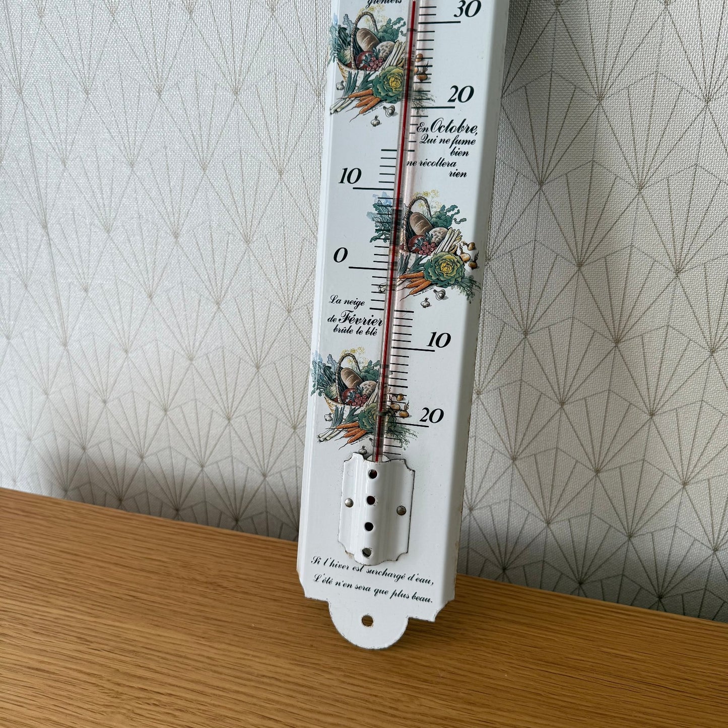 French Enamel Thermometer Country Floral Metal Wall Decor Vintage 0407258 unknown