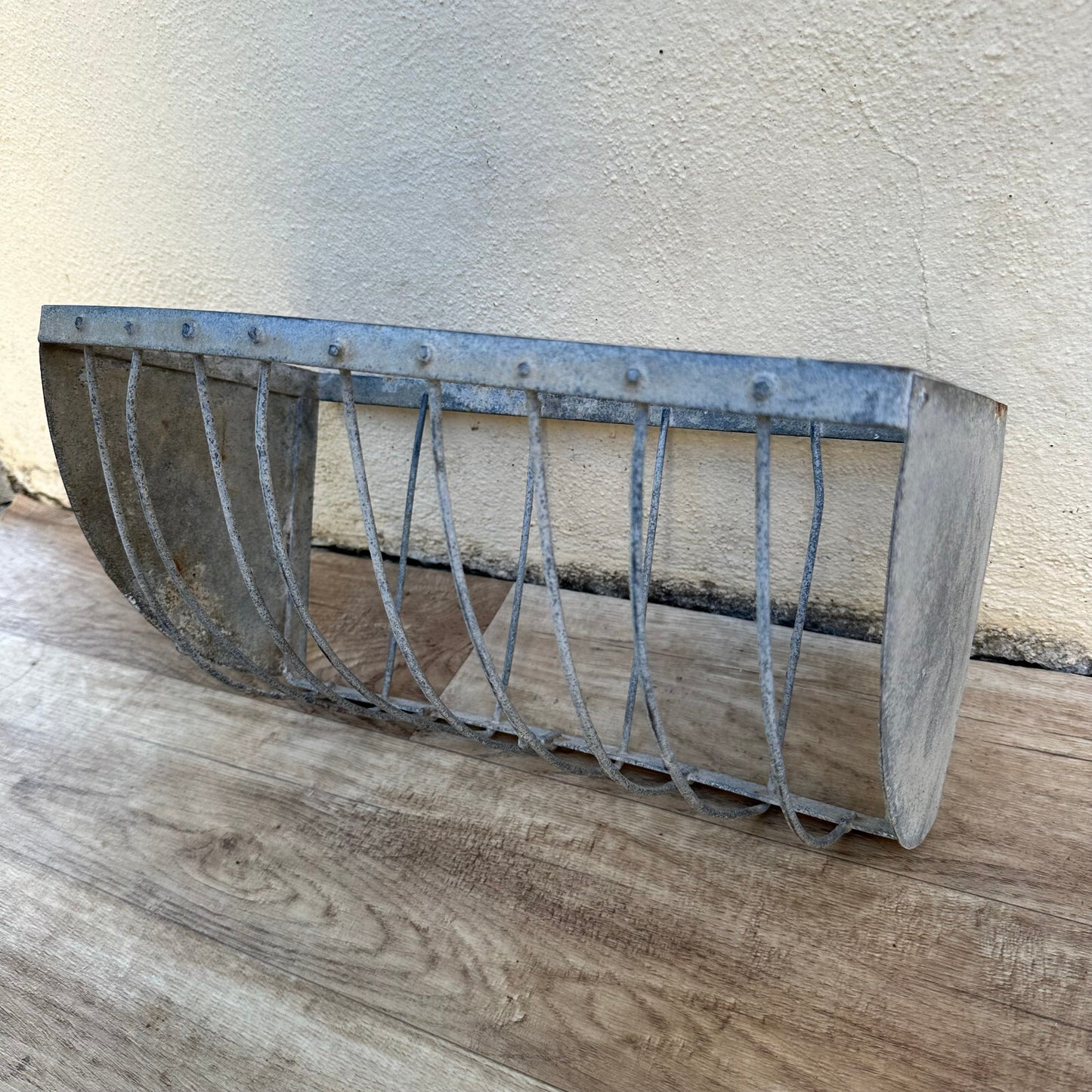 French Animal Feeder Vintage Galvanized Metal Farm Basket Rustic 0909231 Colonial Tin Works